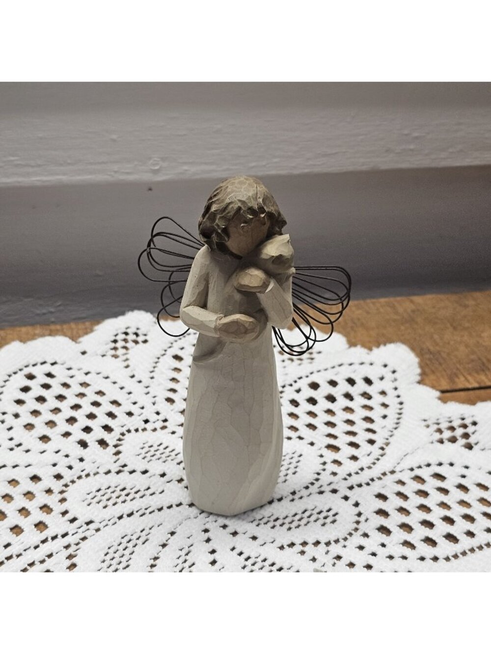 Willow Tree “ With Affection ” 2003 Demdaco Susan Lordi Girl Angel & Cat Figure